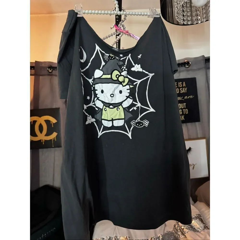 Torrid x hello kitty  plus size 1x Off the shoulder boatneck Jersey Tee shirt to - Picture 5 of 6